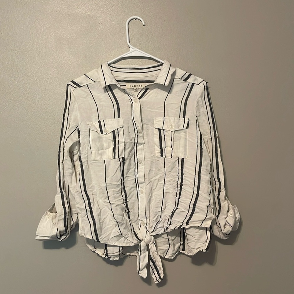 HARPER Striped Button Down